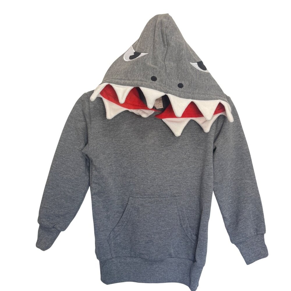 Doodle Pants Boys Shark Hoodie 3T Cotton Gray Costume-Style